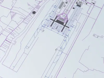 Bangkok Suvarnabhumi BKK Airport Roads Buildings Public Trans 3D model