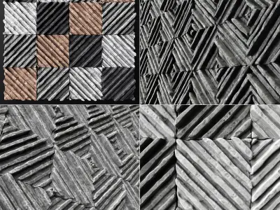 Panel Old concrete angle line n5 3D model