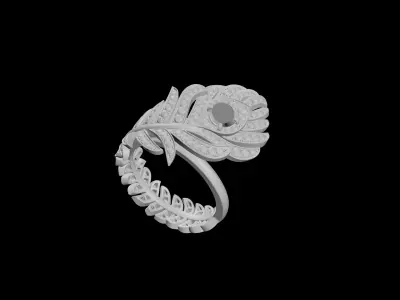 BOUCHERON - PLUME DE PAON - RING - MEDIUM 3D print model