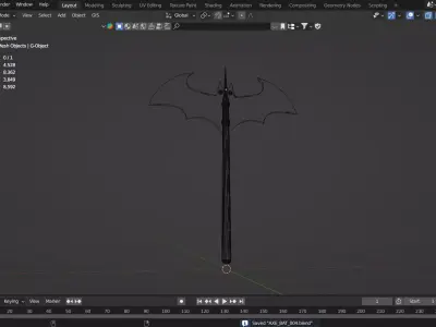Fantasy Double Blade Axe Weapon Low-poly 3D model