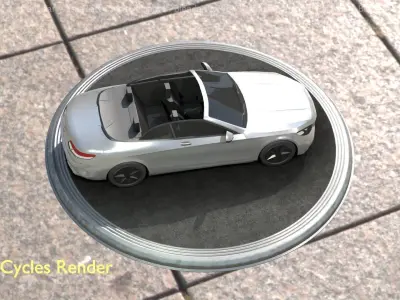 City Car 73 Top-Class Cabrio Open Type-A Silver Low-poly 3D model