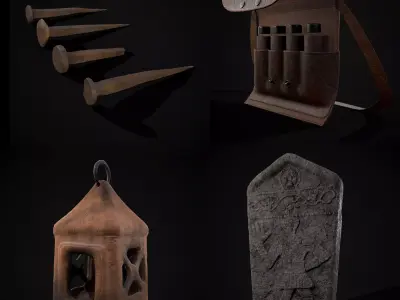 Medieval Prop Mix Thirty Six 3D Model Collection