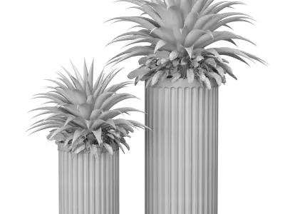 Decorative tropical plant Agave in a modern vase urn set 3D model