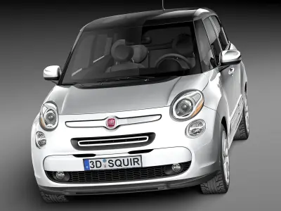 Fiat 500l US Version 2014 VRAY 3D model