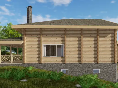 3D model of a wooden house 3D model shop