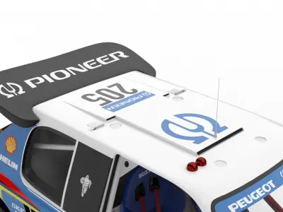 Peugeot 205 T16 Grand Raid Paris Dakar 1988 HQ 3d model 3D model