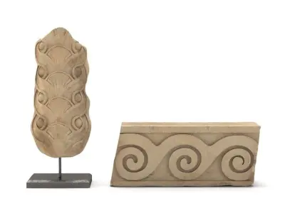 Set of 2 Roman Architectural Fragments 3D model