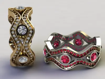 Curved ring 3D print model