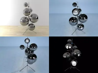 Mirror Ball Stand 3D model