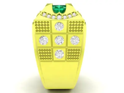 Luxury Oval Gemstone Statement Ring for Men  3969 3D print model