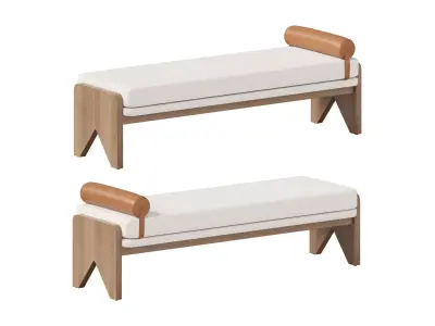 Conlen Accent Bench By Four Hands 3D model