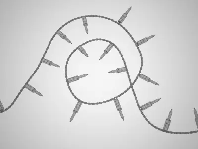 Strings Christmas Light V4 Low-poly 3D model