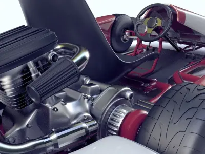 Go-kart Racing 3d model Vray 3D model