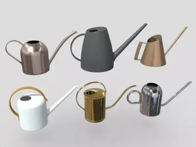 Watering Can Pack Low-poly 3D model
