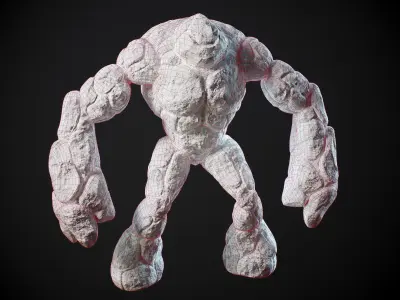 Ice golem PBR Low-poly 3D model