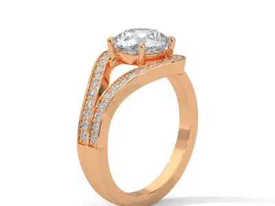 solitaire ring with detail images and 360 render videos 55 3D print model