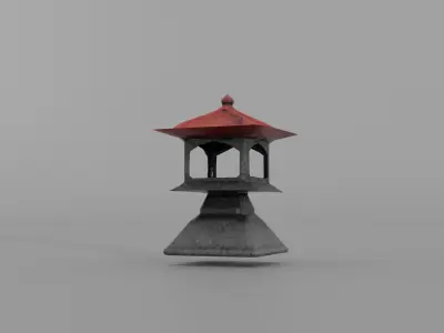 Stone Lantern Free low-poly 3D model