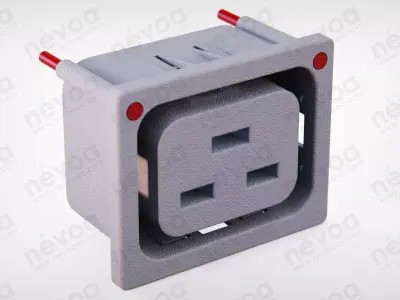 IEC Appliance Outlet J - 4797-5 - Light Pipe Position C and D 3D model