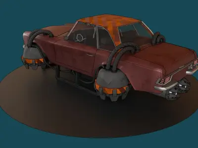 Mercedes Benz SL-280 DiselPunk Low-poly 3D model