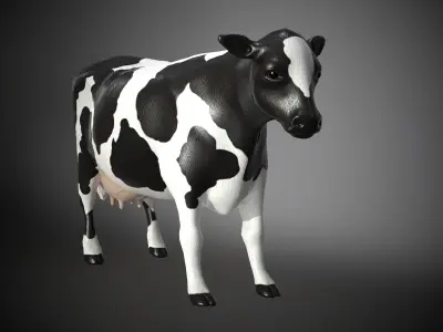 Plastic Cow Figure PBR Low-poly 3D model