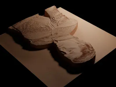 Bridge CNC 3d Print High Relief Sand Casting 3D print model