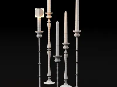 candlestick set 2 candlesticks 3D model