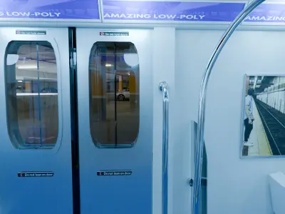 New York Subway Car 3D Model Low-poly 3D model