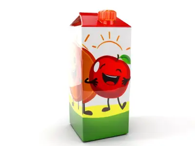 Juice Carton Character Model Pack Low-poly 3D model