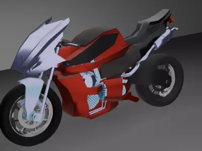 Low Poly and Mid Poly Sport Motorcycle 3D Model Game Ready Asset Free low-poly 3D model