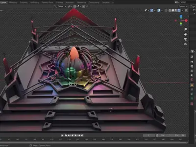 Lotus Temple Low-poly 3D model