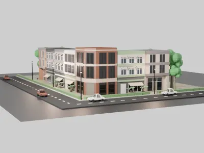 Low Poly City Assets Low-poly 3D model purchase