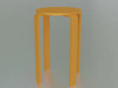 Wooden Stool-Tabouret Low-poly 3D model