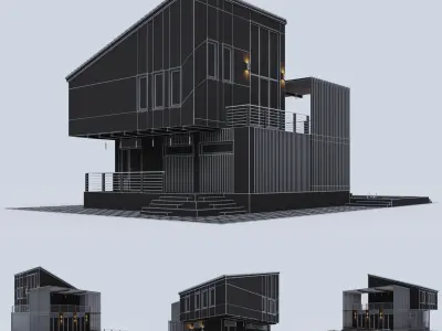 Modern house with a swimming pool  3D model