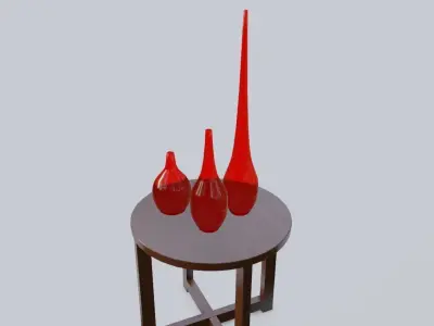 Glass Vases and Table - Vasos de Vidro Low-poly 3D model