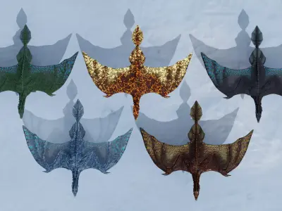 Pythian Dragon Ragdoll Setup Pack Low-poly 3D model