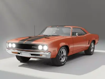 Classic American 1960s Muscle Car  High Quality 3D Vehicle Model 3D model