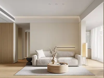 Modern living room dining room interior scenes 421 3D model