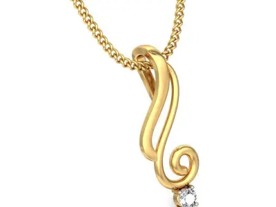 Solitaire Women Pendant 3dm STL OBJ FBX Renders Details 3D print model 61