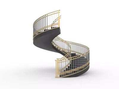 Spiral Staircase with Railing Architectural Details  3D model