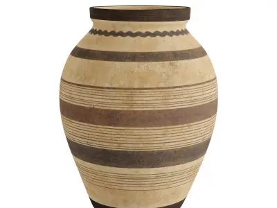 Large Ceramic Vase Lines 3D model