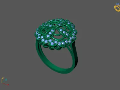 STL 3DM Women Ring Womens Ring Diamonds With Stone Model 3D print model