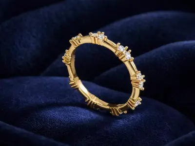 Diamond Cluster Eternity Band Ring 3D Print Model STL 3D print model