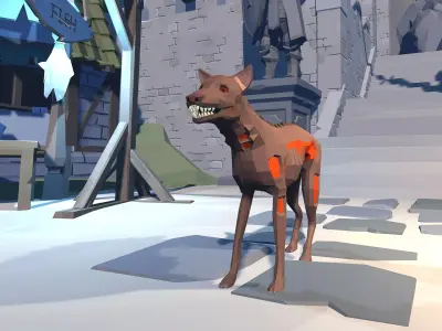 Zombie Dog 3D FBX Model Free Free low-poly 3D model