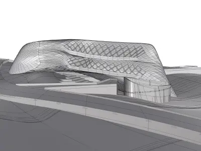 Parametric Zaha Hadid style building 3D model