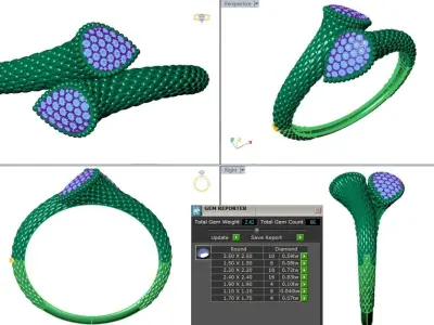 Boucheron Serpent bangle 3d print 3D model