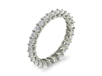 U Shaped Eternity Ring 2 point 7 mm stone size swiss 20 and EU60 3D print model