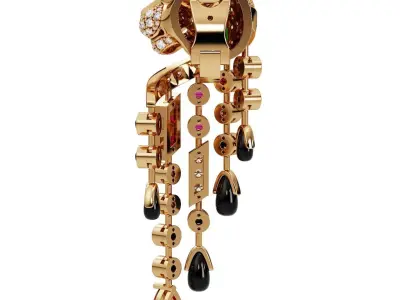 Brand panthere earrings with diamonds 3D print model