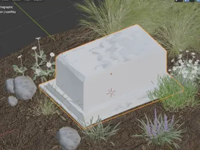 Low Poly Game Assets 3D  StoneBed Free 3D model