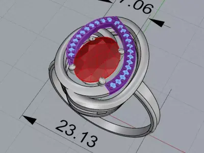 Luxury Jewelry CAD Model ring earrings Free 3D print model