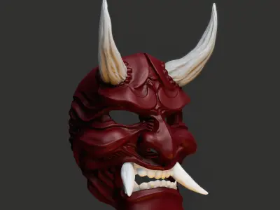 Hannya Samurai Oni Mask 5 Ver 03 3D print model